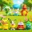 PS1 Pokemon Pikachu Spragitto Quaxly Nhân Vật Hành Động Hoạt Hình Anime Sưu Tập Vật Trang Trí SP1