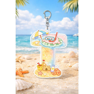 32 MÓC KHOÁ CHỮ CÁI HEO HỒNG ĐI TẮM BIỂN ĐÁNG YÊU MÙA HÈ SUMMER KEYCHAINS