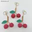 # HB # Dệt Kim Lychee Cherry Móc Khóa Handmade Móc Trái Cây Trang Trí Ví Độc Đáo Mặt Dây Chuyền Túi Nữ Trang Trí.