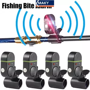 MAKY Điện Câu Cá Báo Động Chuông Câu Cá Phụ Kiện Chỉ Báo Dải Nhạy Cảm Âm Thanh Cảnh Báo Cá Cắn Báo Động Cho Cần Câu VN