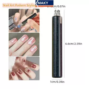 MAKY 5 Cánh Hoa Bút Chấm Móng Tay, Dụng Cụ Thiết Kế Hoa Một Thì, Dụng Cụ Chấm Tay Cầm Acrylic Cho DIY Nail Art, Vẽ Móng Tay Dễ Dàng VN