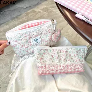 Bút chì LAKAM, Túi đựng bút đa chức năng thiết kế hoa ren, Chất lượng cao Công suất lớn Dụng cụ sắp xếp văn phòng phẩm Học sinh