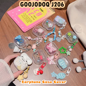 GOOJODOQ [Ngôi sao tương lai] Dành cho Ốp lưng GOOOJDOQ J206 Vỏ tai nghe silicon mềm Họa tiết bướm màu hồng
