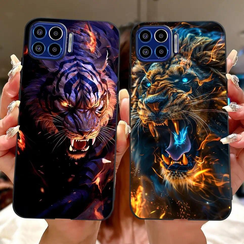 Ốp Lưng Cho Motorola One Marco One Vision Ốp lưng Moto One 5G Coque Hoa Bướm Rồng Động Vật Sư Tử Mờ Mềm Ốp Lưng
