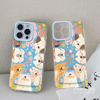 ibumpers Ốp Điện Thoại iPhone Chữa Dễ Thương Cười Chó Gương Giá Đỡ Ốp Lưng Điện Thoại IPhone 11 12 13 14 15 16 Pro Max