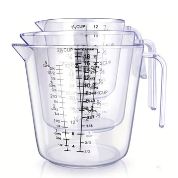 1 Cái / 3 Cái Bộ Cốc Đo Chất Lỏng Nhà Bếp, Bộ Cốc Đo Nhựa Không Chứa BPA, Dụng Cụ Nướng Bánh Phụ Kiện Nhà Bếp