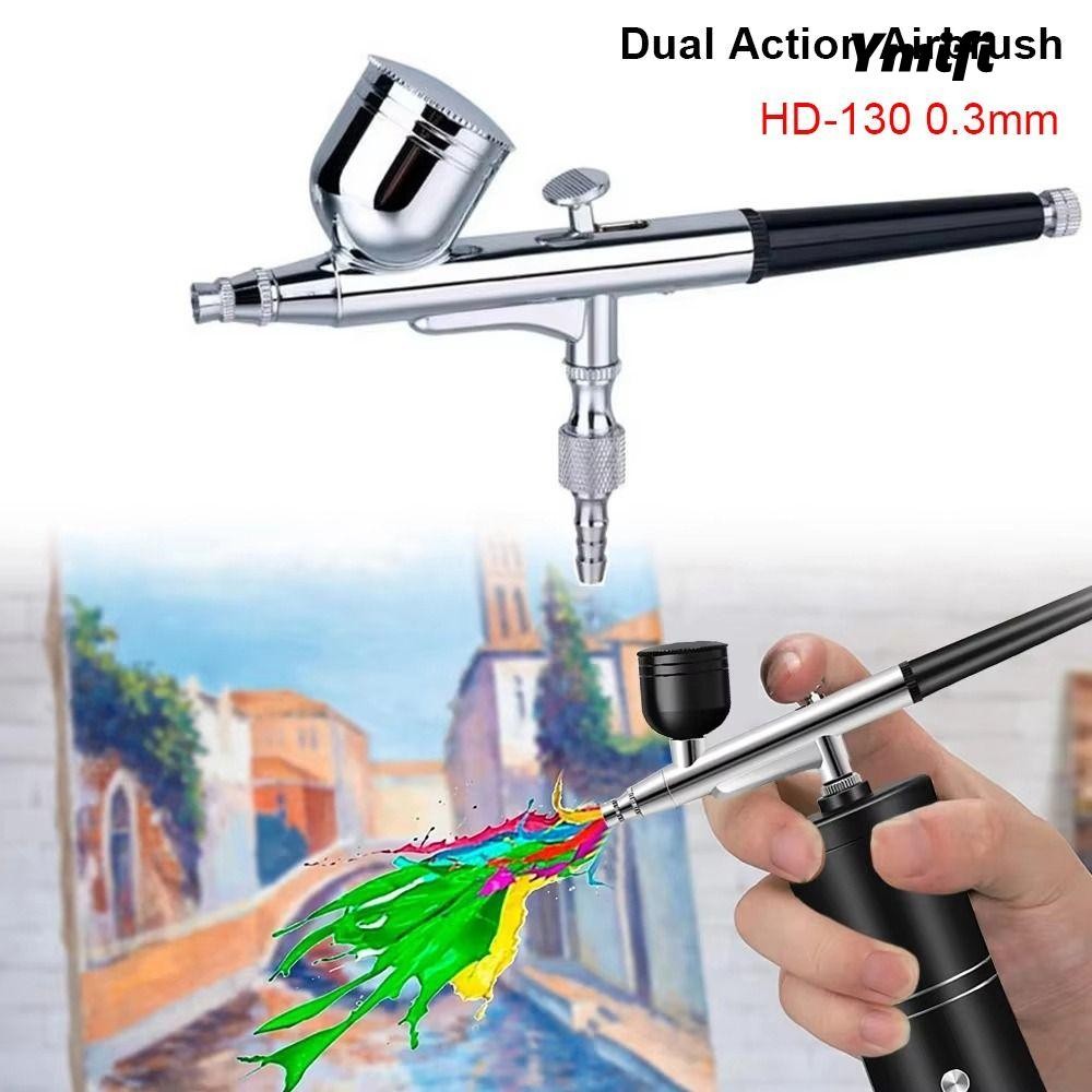 YMIFI Mini Airbrush, Airless Airless Air Gravity Model Đèn pin phun hành động kép, Bền 2 thì 0.3mm HD-130 Thức ăn phun ngọn đuốc cho bức tranh cơ thể Mô hình vẽ tranh Công cụ làm móng