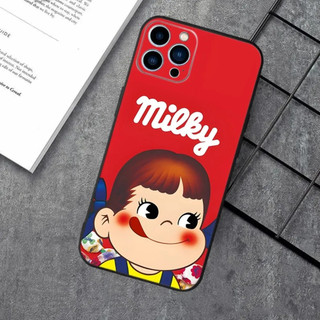 Ốp Điện Thoại TP-1 Fujiya Milky Peko-Chan Cho Apple iPhone 17,15,13,12,11, XS, XR, X, 8,7, Pro, Max, Plus, mini Silicone Đen Cover
