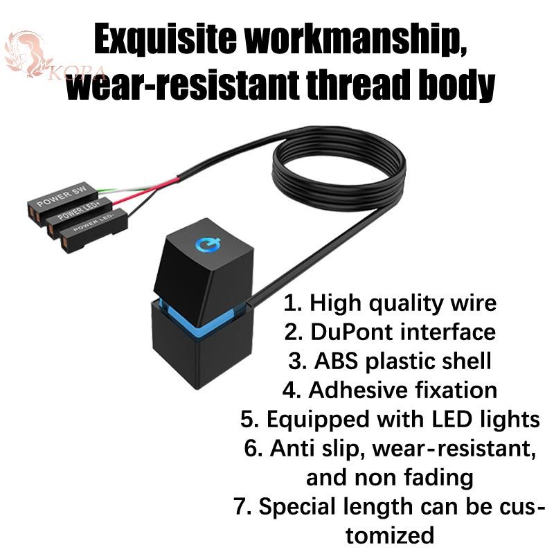 KOPA PC LED PC Vỏ máy tính Nút ngoài Vỏ máy tính Bo mạch chủ Nút chìa khóa cơ Bo mạch chủ Nguồn khởi động bên ngoài VN
