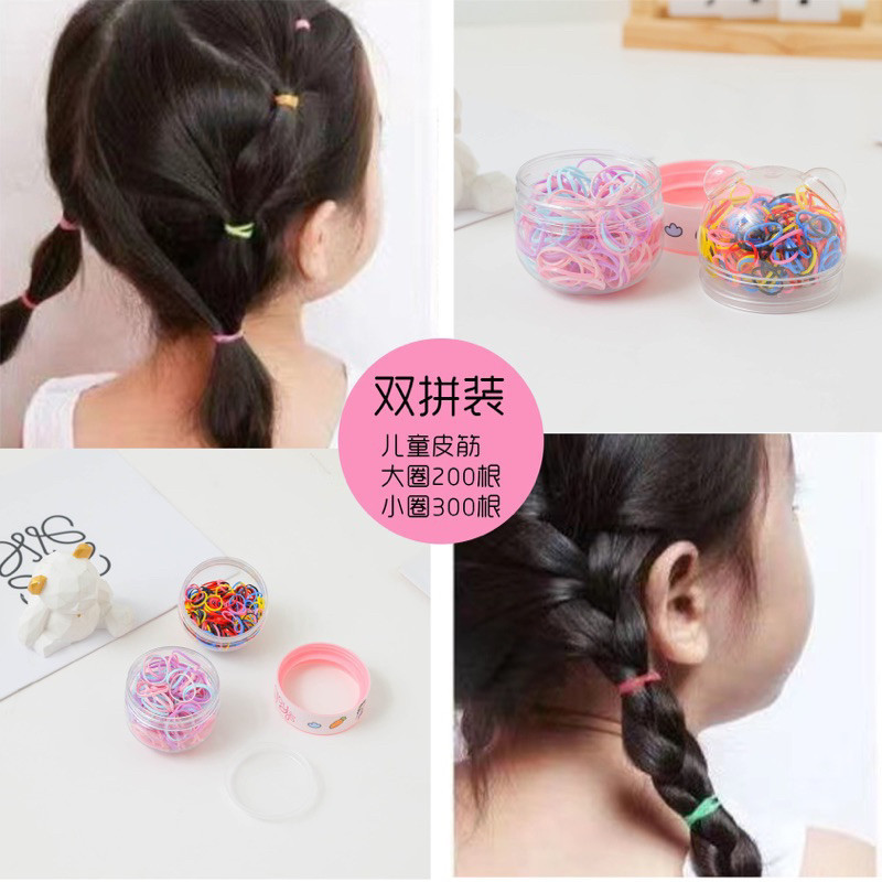 Hộp 600 dây buộc tóc co giãn nhiều màu cho bé. Thun cột tóc siêu rẻ