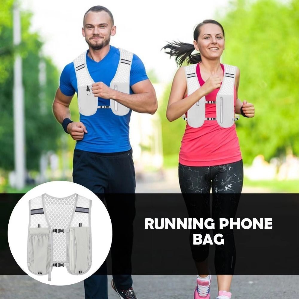 Gói áo vest chạy bộ phản quang DARON, Túi vest dưỡng ẩm chạy bộ có thể điều chỉnh chống nước, Áo bảo quản chai nước thoáng khí đa chức năng tiện lợi Áo chạy bộ ngoài trời đi xe đạp