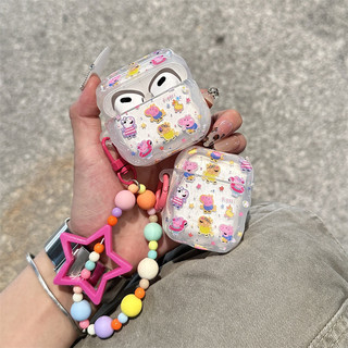 Pink Peppa Pig cho AirPods 1 / 2 3 Pro Pro2 Airpod4 Bộ tai nghe Vỏ bảo vệ Bluetooth không dây AirPods Pro 3 4 Vỏ bảo vệ tai nghe