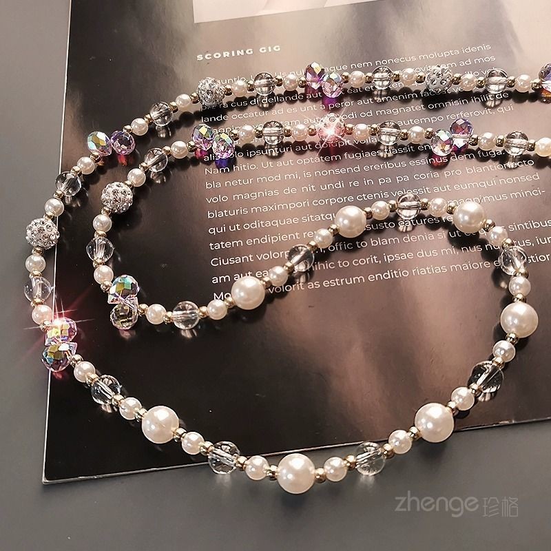 Phụ Kiện Điện Thoại Di Động Sang Trọng Cao Cấp Nhấp Nháy Kim Cương Điện Thoại Di Động Dây Xích Dài Đeo Ngang Dây Đeo Đính Hạt Màu Hồng Dây Chuyền Túi Mặt Dây Chuyền Điện Thoại Di Động Đa Năng