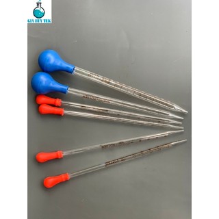 Ống Pipet Thủy Tinh Chia Vạch + Quả Bóp Cao Su – Dụng Cụ Thí Nghiệm Tiêu Chuẩn