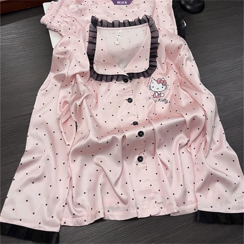 Bộ đồ ngủ Hello Kitty phong cách dễ thương, dài tay dành cho mùa xuân thu