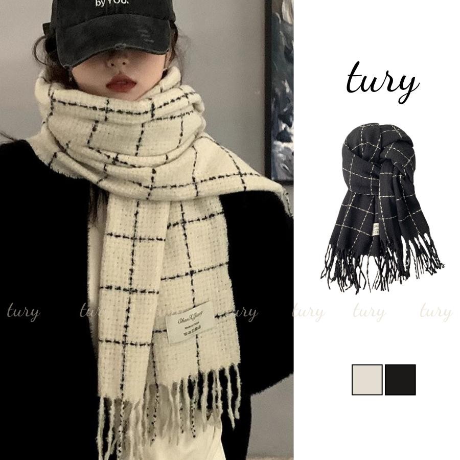 Khăn Quàng Cổ Len Unisex Nam Nữ - Tury - Khăn Choàng Cổ Len Cashmere caro - LN123