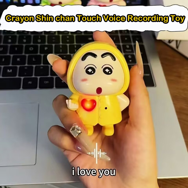 Ghi Âm Mới Crayon Shin-Chan Dạ Quang Búp Bê Cảm Ứng Dễ Thương Mặt Âm Thanh 'I LOVE YOU 'Cặp Đôi Móc Khóa Đồ Chơi Mặt Dây Chuyền Trẻ Em Bé Gái Quà Tặng
