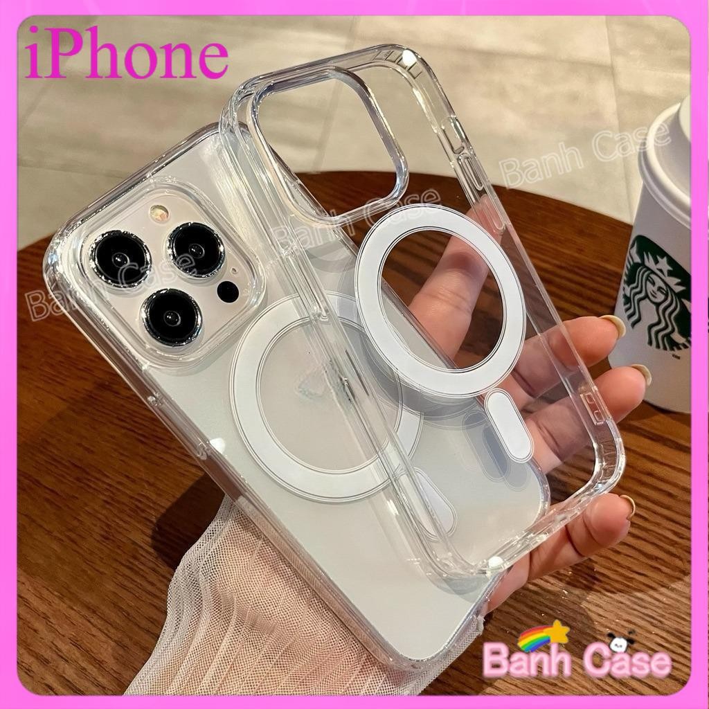 Ốp Sạc Không Dây Từ Tính Ốp lưng iPhone17 16 15 14 13 12 11 Pro Max 7 8 Plus XR XS Max Vỏ Cứng Chống Sốc Trong Suố | BigBuy360 - bigbuy360.vn