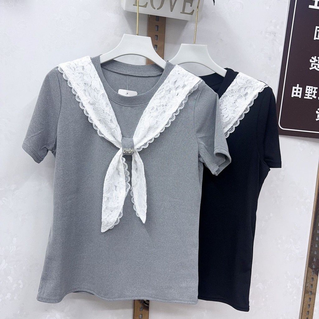 Áo thun ren dáng rộng phù hợp mùa hè dành cho nữ