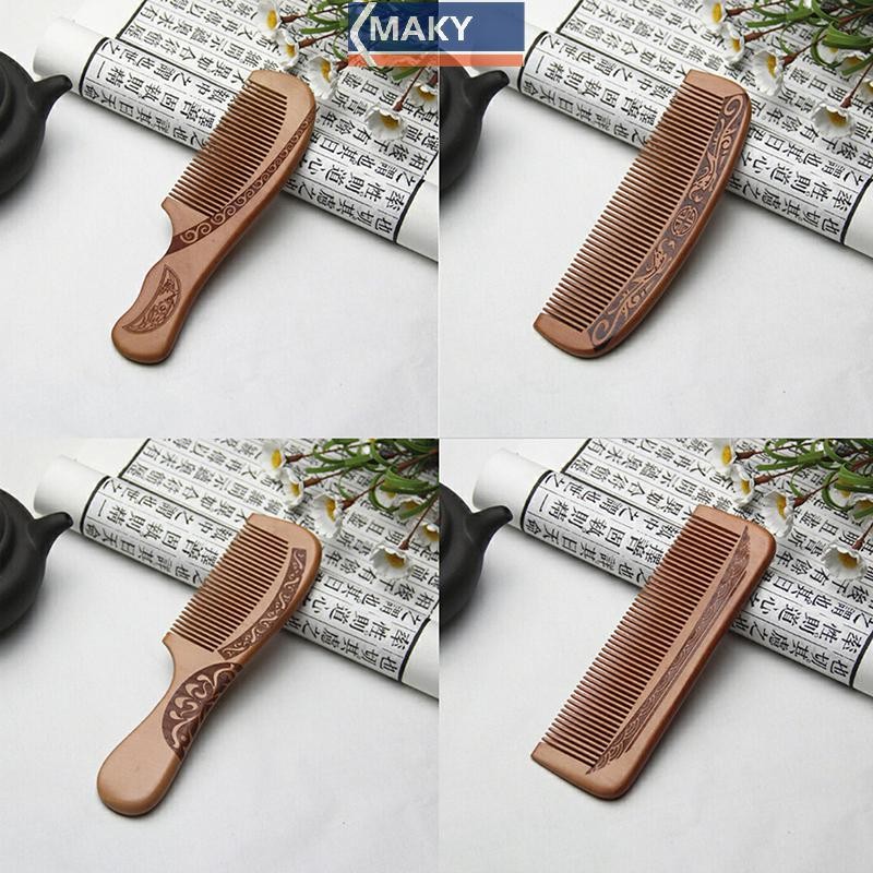 Onetimingcool Lược Gỗ Đào Tự Nhiên Đóng Răng Massage Chống Tĩnh Điện Tóc HealthTools VN