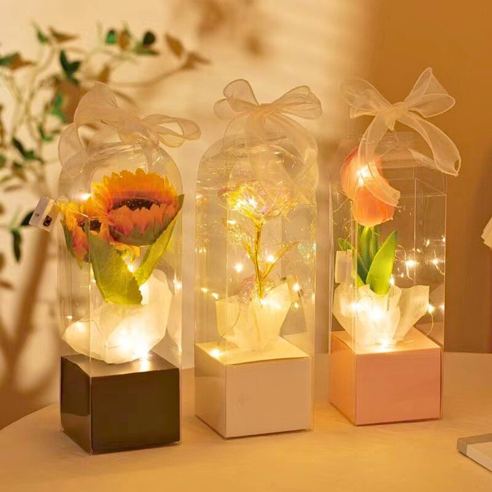 Hộp đựng và cắm hoa pvc H61 có tay xách thiết kế tinh tế hiện đại quà tặng kỷ niệm, sinh nhật