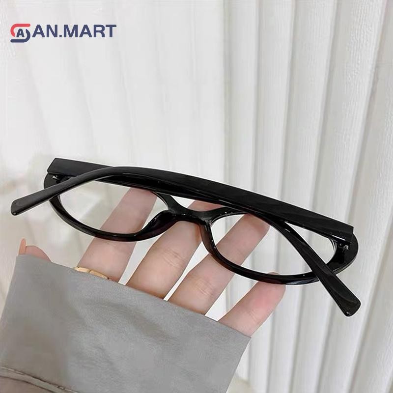 Bigdealssuper Y2K Retro Khung Hình Bầu Dục Chống Ánh Sáng Xanh Kính Ngọt Ngào Mát Bé Gái Kính Đen Vintage Đơn Giản Nữ Bảo Vệ Mắt Kính Siêu