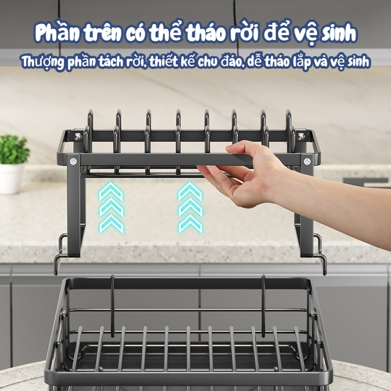 Kệ đỡ đồ dùng bếp, thu gom đĩa bát đũa, hỗ trợ rót nước, giữ bếp trật tự hơn，Nhiều kiểu dáng có thể chọn