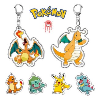 Dễ thương Pokemon Anime Key Clasp Thời trang Cartoon Pikachu Acrylic Keyring Phụ nữ Tote Bag Mặt d