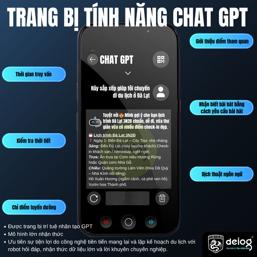 Máy Phiên Dịch Thông Minh D8 AI ChatGPT Online/Offline, Dịch Ảnh, Giọng Nói, Hỗ Trợ 142 Ngôn Ngữ