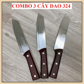 chuyên sỉ - Bộ 3 Dao Nhật ASAKH JAPAN 324 Cán gỗ chiều dài 28cm siêu bén