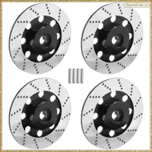 4 Chiếc Đĩa Phanh Kim Loại Vành Bánh Xe Hộp Kim Loại Lục Giác 12 Mm Cho 1 / 10 D4 Trên Đường Đua Phụ Kiện Xe RC, Đen