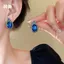 Kim Cương Xanh Hình Bầu Dục Vòng Cổ Tai Bộ Retro Ăn Tối Đầm Xương Đòn Dây Chuyền Sang Trọng Con Gái Phong Cách Cổ Vòng Cổ 2026-6-11