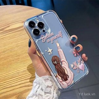 Ốp điện thoại hợp thời trang dễ thương cho cô gái tiếng Anh màu hồng Thích hợp cho iPhone 17promax / 14promax / 16 / 13 / 15pro / 12pro / 11 / xs / 14plus Vỏ chống va đập