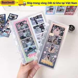 Hộp đựng thẻ ảnh BAMBOOB, Album ảnh lỗ nấm lá rời, Sổ lưu trữ hóa đơn dọc trong suốt