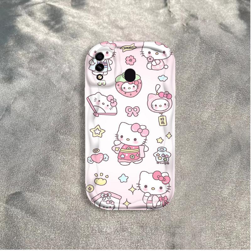 Vỏ Silicon Hoạt Hình Cho Samsung A20 A30 Phụ Kiện 3D Vỏ Điện Thoại Mềm TPU Kitty Girl Sinh Viên Chống Sốc Ốp Lưng
