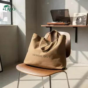 Springevenstar 1 Chiếc Túi Tote Vải Màu Be Dây Đeo Có Thể Điều Chỉnh Dung Tích Lớn Túi Đeo Vai Cho Schoolmute Mua Sắm Du Lịch Springevenstar