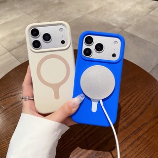 Sạc Không Dây Bạc Hà Xanh Thật Chất Lỏng Silicon Ốp Lưng Điện Thoại iPhone 17Promax 17Pro 16 Pro Max Chống Sốc Nam Nữ Vỏ Di Động