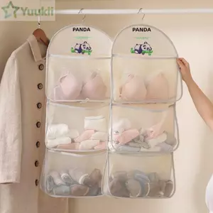 YUUKII Tất Túi Bảo Quản, Tủ Quần Áo Treo Túi Lưới Bảo Quản Nhiều Lớp, Sáng Tạo Tiết Kiệm Không Gian Dung Tích Lớn Túi Sắp Xếp Lưới Gấu Trúc Đa Năng