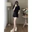 Mùa hè 2026 Quần Short ngắn tay đính cườm thời trang phong cách mới Bộ đồ hai mảnh Bộ đồ thể thao thông thường cao cấp dành cho nữ