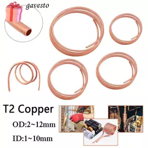 GAVESTO 1 Cuộn Dây Ống Đồng, OD 2-12mm ID 1-10mm Đồng T2 Mềm, Bền 1 Mét 99,9% Dây Đồng Nguyên Chất Điều Hòa Làm Mát