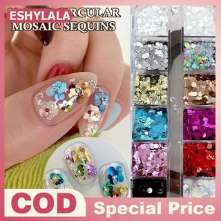 [Bea-t] 12 Lưới Mini Nail Art Sequins Bộ Lấp Lánh Hoa Nối Tròn Cho Tiệm Làm Móng Tay Và Thiết Kế DIY Sáng Tạo [[Mới]