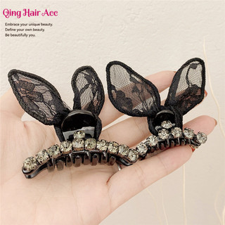 Kẹp Tóc Nữ Tai Thỏ Đính Đá, Phụ Kiện Tóc Bên, Top Kẹp Nổ
