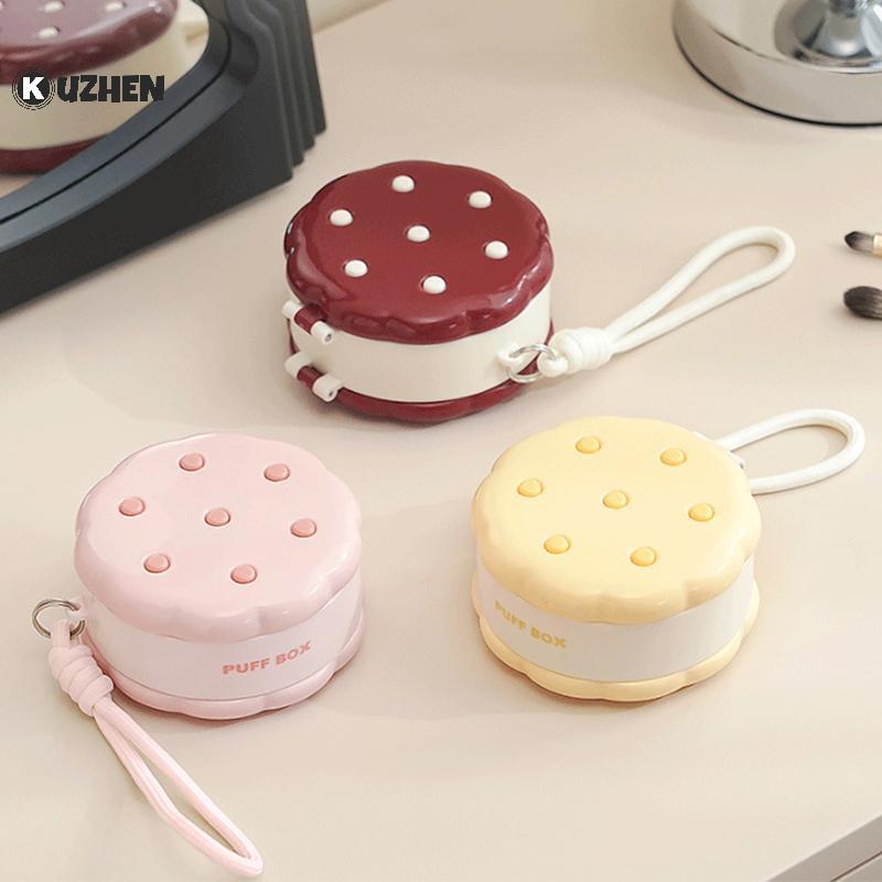 Hộp đựng phấn bột di động hai lớp KUZHEN, Hộp thoáng khí bột khô và ướt, Hộp trang sức chống bụi và thông gió HOT