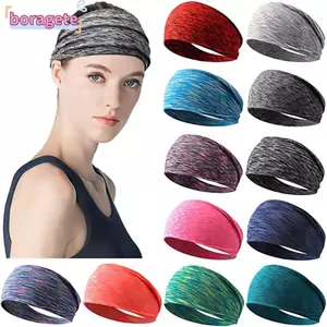 Băng đô thể thao BORAGETE, Băng đô co giãn màu mồ hôi thấm hút, Băng đô tập thể dục chạy bộ Nam Nữ Đi xe đạp Chạy bộ Quần vợt Yoga Gym Head Band