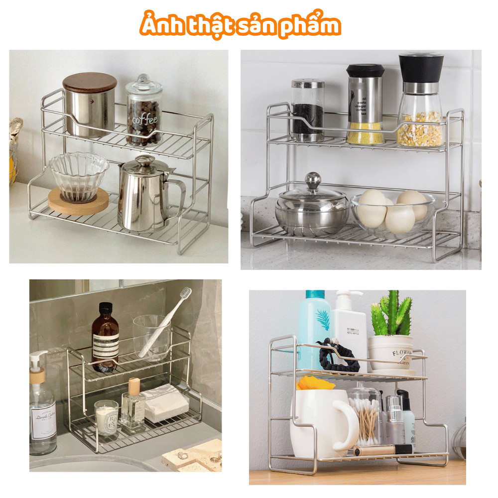 Kệ Đựng Gia Vị Nhà Bếp Thép Chống Gỉ PAMPER Chịu Lực Tốt, Giá Để Mỹ Phẩm, Đồ Đa Năng Nhà Tắm