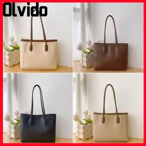 Túi đeo vai nữ OLVIDO, Túi Tote da PU dung tích lớn, Dây kéo màu trơn thông thường Túi đeo nách làm việc