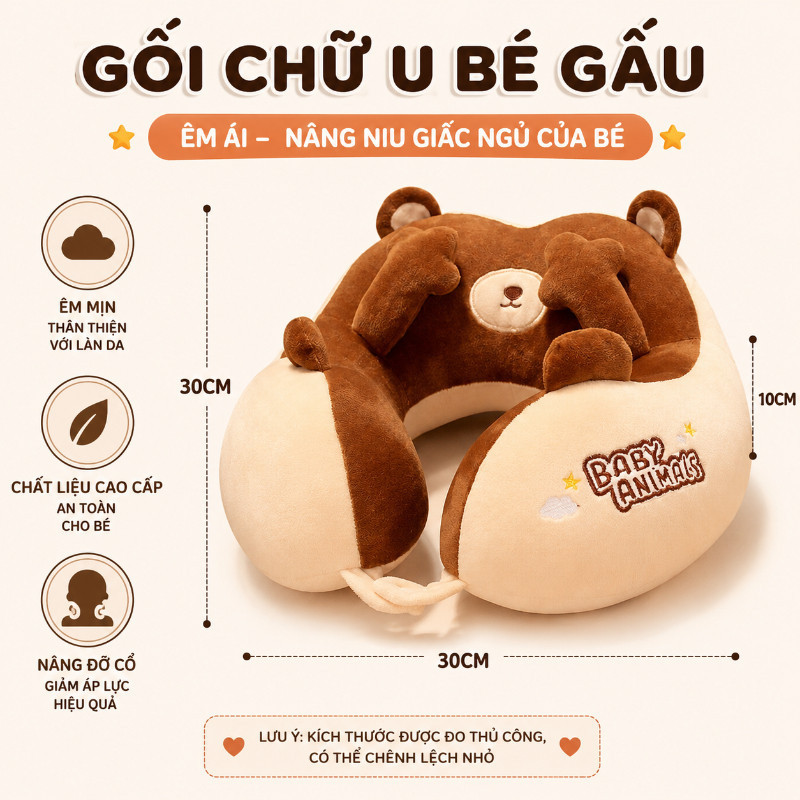 Gối Cổ Chữ U Kê Cổ Chống Đau Mỏi Vai Gáy,Thiết kế hình thú dễ thương,Phù Hợp Sử Dụng Tại Nhà Và Khi Đi Du Lịch