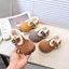Giày Mùa Đông Cho Bé Gái Trai Lót Lông Ấm Áp, Giày Bít Tất Kiểu Dáng Birken Đế Mềm, Giày Lười Trẻ Em