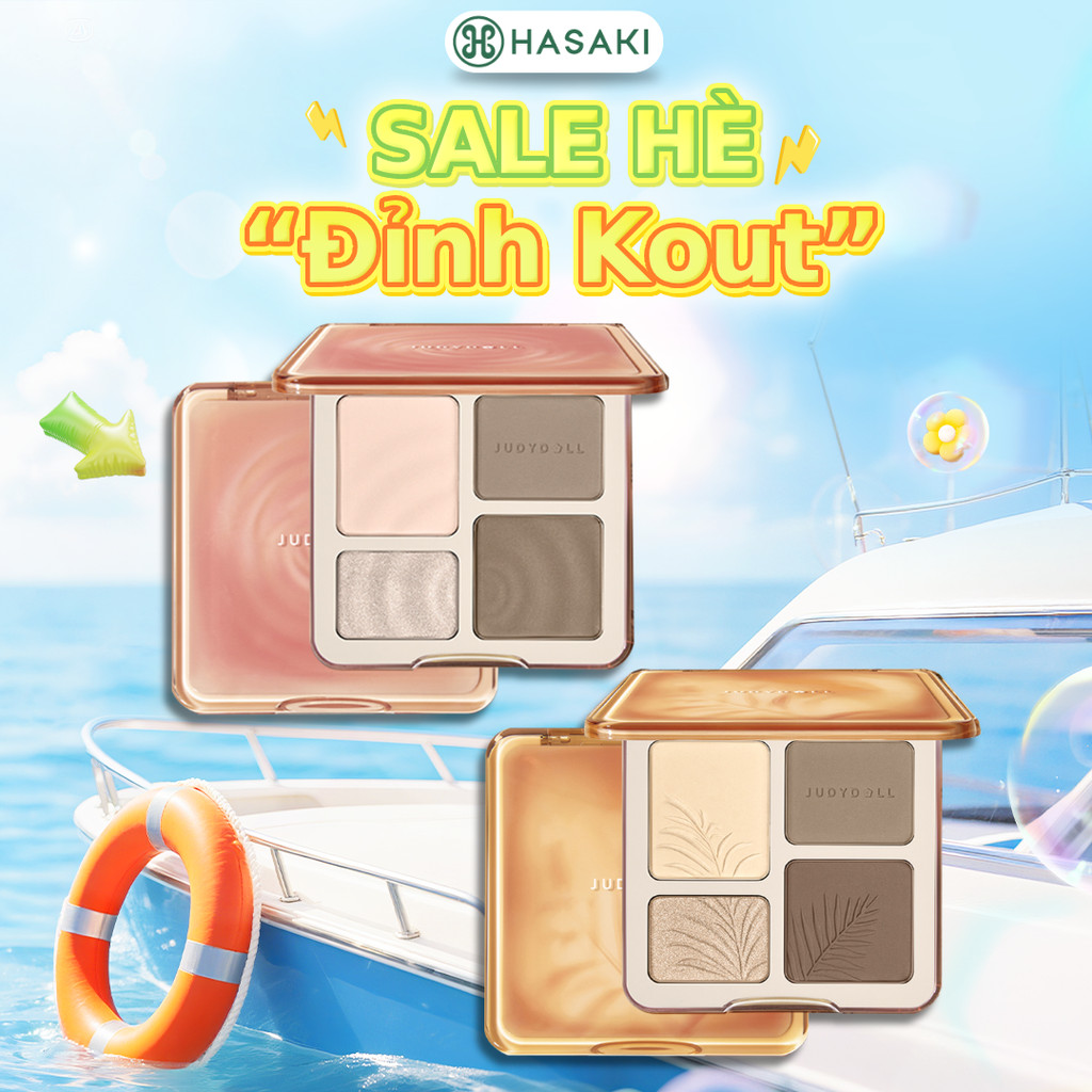 Bảng Highlight Và Tạo Khối Judydoll Highlight & Contour Palette 4 Màu 9g