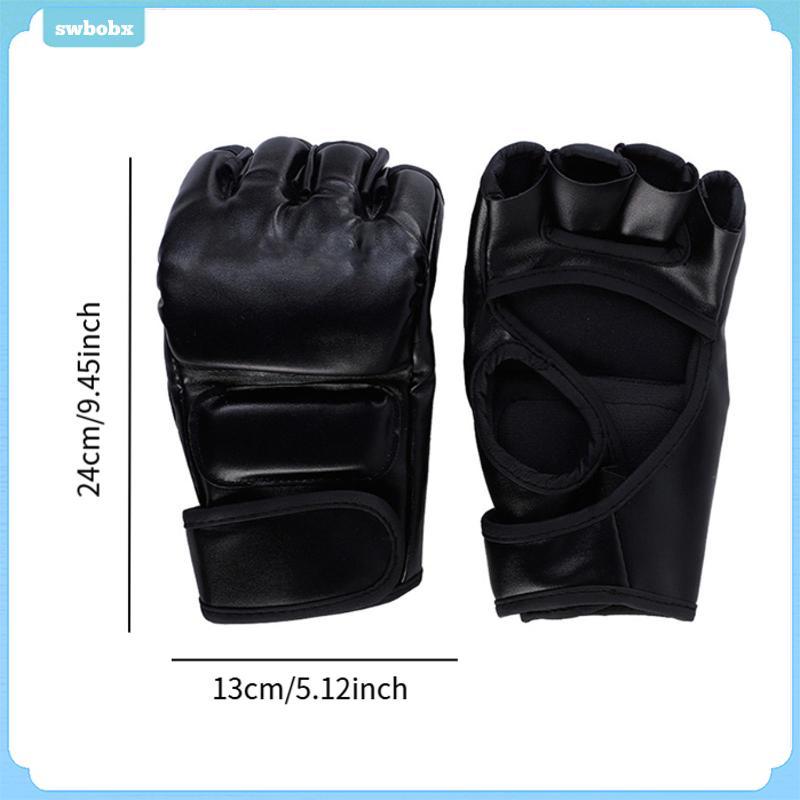 Găng tay tập đấm bốc Da PU Mở lòng bàn tay Găng tay thoáng khí cho MMA Kickboxing Tập thể dục Tập thể dục